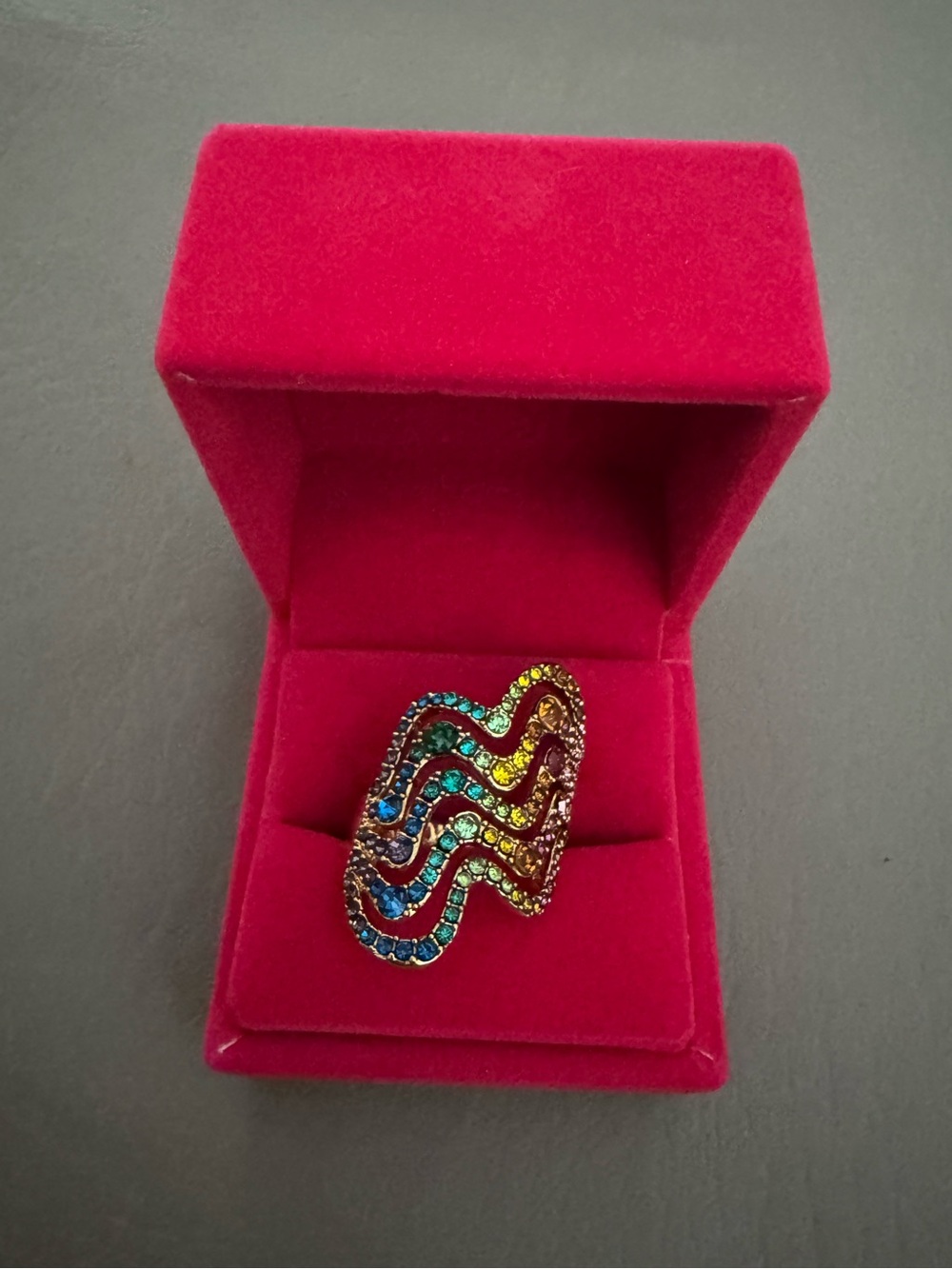 NIB Kurt Geiger Rainbow Wave Ring